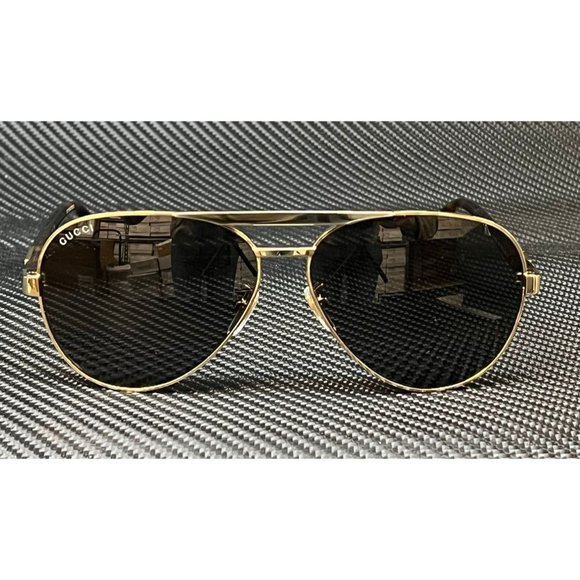 Gucci Havana Brown Metal 60mm Sunglasses - Picture 2 of 3